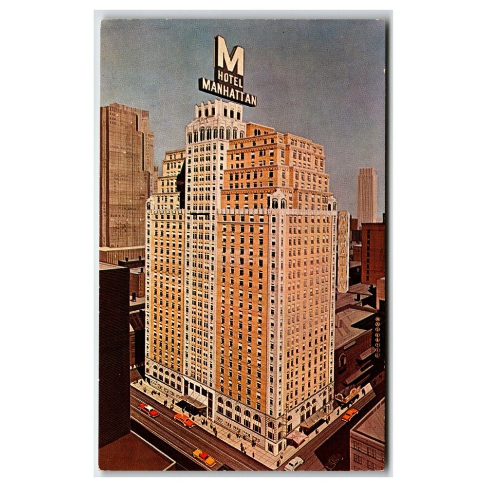 Hotel Manhattan NYC Postcard Times Square Theatre District Hannau